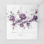 Carte De Placement Arbre foncé violet pivoines Floral (Extérieur déplié)