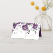 Carte De Placement Arbre foncé violet pivoines Floral (Dos)