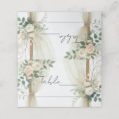 Carte De Placement Arc en bois floral verdure Rose Mariage rustique (Extérieur déplié)