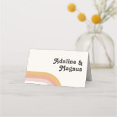 Carte De Placement Arc-en-ciel moderne rétro 70's | Carte de place pl (Dos)