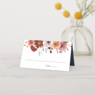 Carte De Placement Ardoise Bleue, Bourgogne et Flore Bleue, Mariage