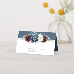 Carte De Placement Ardoise Burgundy Blanc Ivory Floral Mariage Pl
