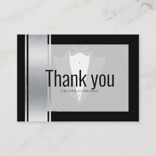 Carte De Placement Argent, blanc & noir rayures tuxedo place de célib