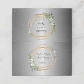 Carte De Placement Argent & Or : Un Mariage Floral (Extérieur déplié)