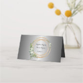Carte De Placement Argent & Or : Un Mariage Floral (Devant)