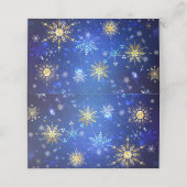 Carte De Placement Arrière - plan Bleu XMAS avec des flocons de neige (Extérieur déplié)