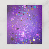 Carte De Placement Arrière - plan de feuille violet avec étoiles (Extérieur déplié)