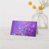 Carte De Placement Arrière - plan de feuille violet avec étoiles (Dos)