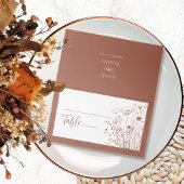 Carte De Placement Arrière - plan en terre cuite Fleur sauvage blanc