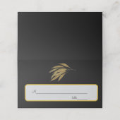 Carte De Placement Art Déco Gold Roses Feuille Black Stripes Mariage (Extérieur déplié)