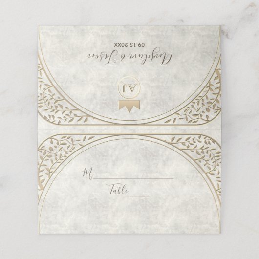 Carte De Placement Art déco vintage (Extérieur déplié)