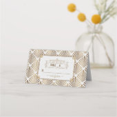 Carte De Placement Art Déco White Gatsby 1920s Mariage Numéro de tabl (Devant)