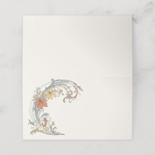 Carte De Placement Art nouveau Enregistrer la date (Extérieur déplié)