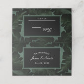 Carte De Placement Assise de table aux feuilles tropicales chic vert (Extérieur déplié)