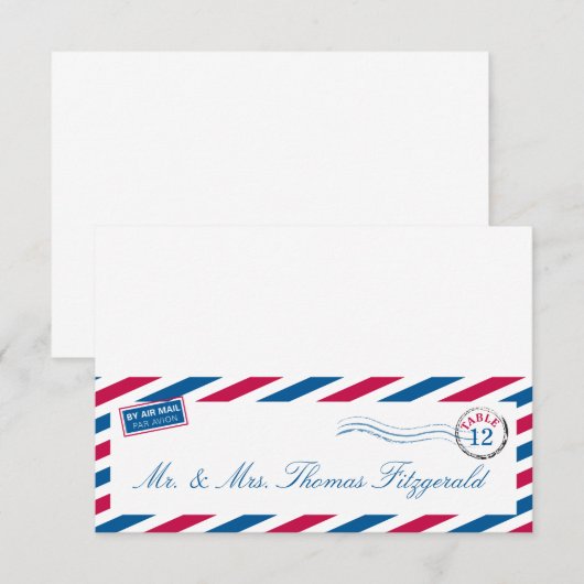 Carte de placement assise par avion (Devant / Derrière)