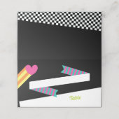 Carte De Placement Au total 80s Hearts and Stripes Mariage (Extérieur déplié)