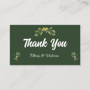 Carte De Placement Autocollant vert olive moderne