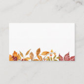 Carte De Placement Automne Aquarelle Feuille Mariage de automne Siège (Devant)