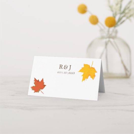 Carte De Placement Automne automne Mariage d'amour (Dos)