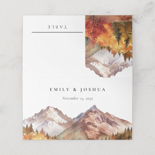 Carte De Placement Automne Automne Mariage élégant (Extérieur déplié)