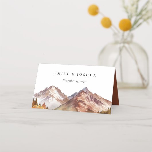 Carte De Placement Automne Automne Mariage élégant (Devant)