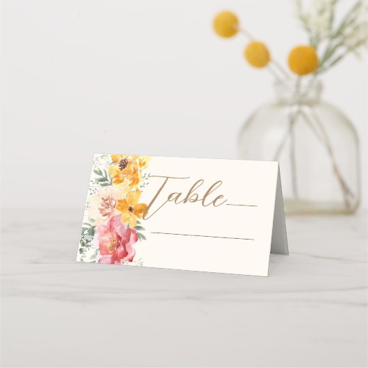 Carte De Placement Automne automne mariage floral (Devant)