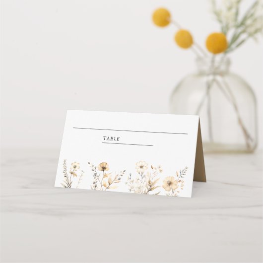 Carte De Placement Automne Boho Fleur sauvage Mariage (Devant)