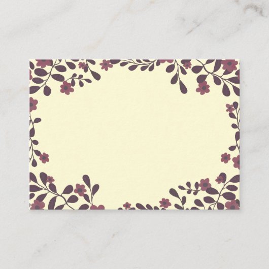 Carte De Placement Automne Cadre Floral Sweet Boho Fleurs Personnalis (Devant)