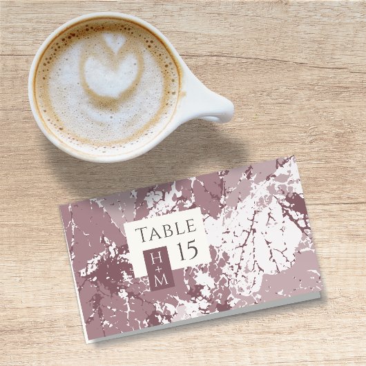 Carte De Placement Automne Dusty Rose Feuille Mariage Carte Place