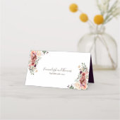 Carte De Placement Automne Elégance Aquarelle Floral (Dos)