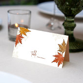 Carte De Placement Automne Feuilles d'aquarelle Mariage