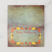 Carte De Placement Automne Feuilles de l'automne Thanksgiving Nom Car (Extérieur déplié)