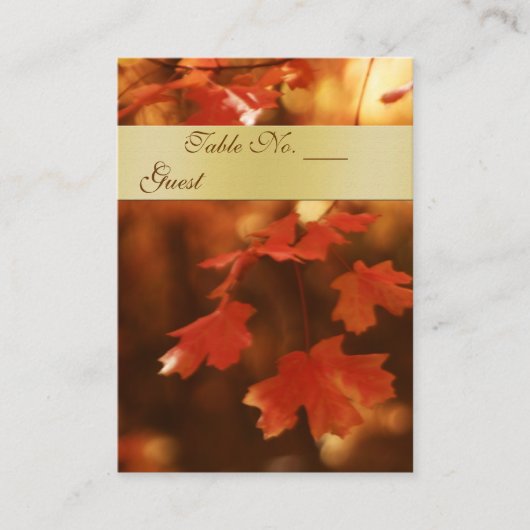 Carte De Placement Automne Feuilles de Mariage de table Paramètre Pla (Devant)