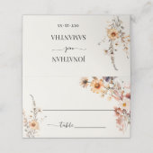 Carte De Placement Automne Fleur sauvage Boho Mariage Nom d'invité pl (Extérieur déplié)
