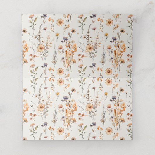 Carte De Placement Automne Fleur sauvage Boho Mariage Nom d'invité pl (Intérieur déplié)