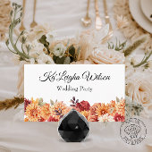 Carte De Placement Automne Floral Mariage Plat Place Card