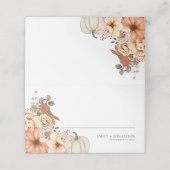 Carte De Placement Automne Florals Nom du Citrouille Date Mariage (Extérieur déplié)
