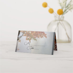 Carte De Placement Automne laisse Rustique Mariage Place Card