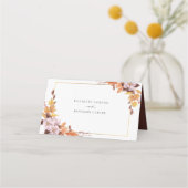 Carte De Placement Automne Mariage Floral Table Automne Script person (Dos)