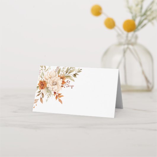 Carte De Placement Automne moderne Burnt Mariage orange (Devant)