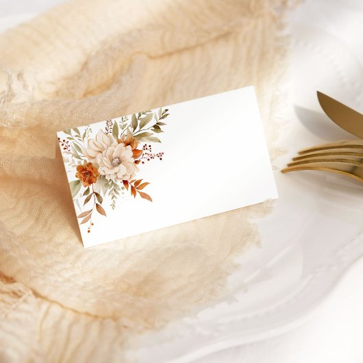 Carte De Placement Automne moderne Burnt Mariage orange