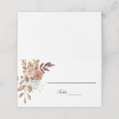 Carte De Placement Automne Rose Peach Blanc Brown Floral Table (Extérieur déplié)