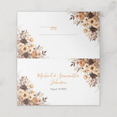 Carte De Placement Automne Rustique Brown et ivoire Mariage campagnar (Extérieur déplié)