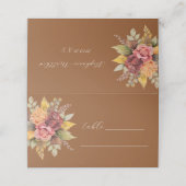 Carte De Placement Automne Terracotta Boho Floral Russe Mariage (Extérieur déplié)