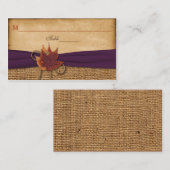 Carte De Placement Autumn Leaves FAUX Burlap Place Card (Devant / Derrière)