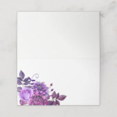 Carte de placement aux fleurs violettes. Fleurs de (Extérieur déplié)
