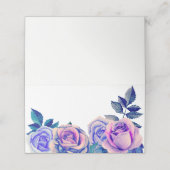 Carte de placement aux roses violettes. Fleurs de (Extérieur déplié)