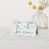 Carte De Placement Avion vintage | Voyage (Dos)