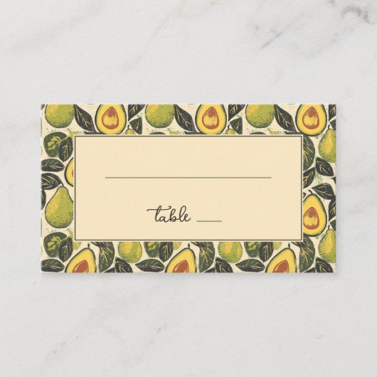 Carte De Placement Avocat Botanique Vert Frais (Devant)