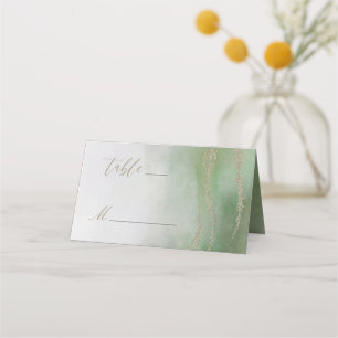 Carte De Placement Awash Elegant Aquarelle dans Foliage Numéro de tab